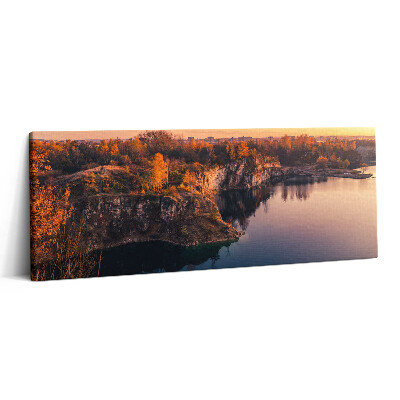 Canvas kép 125x50 A krakkói Zakrzówek-tó ősszel
