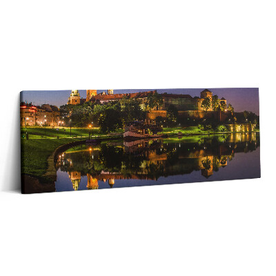 Canvas kép 125x50 Wawel-kastély éjszaka