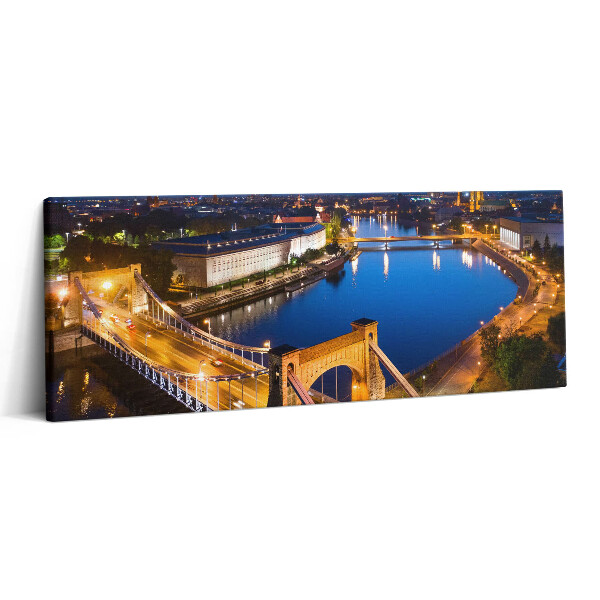 Canvas kép 125x50 Wroclaw város éjszaka