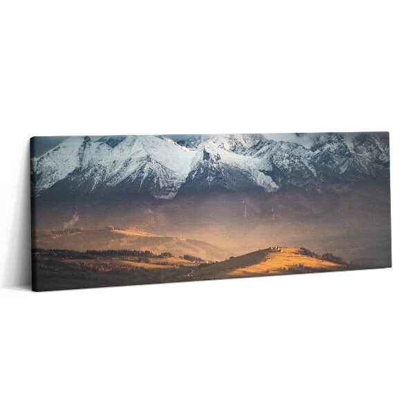 Canvas kép 125x50 Tátrai hegyek téli panorámában