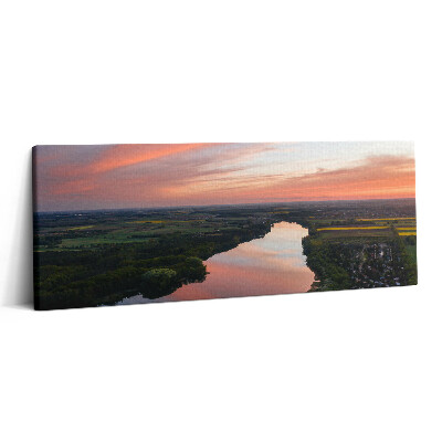 Canvas kép 125x50 Légi felvétel egy tóról