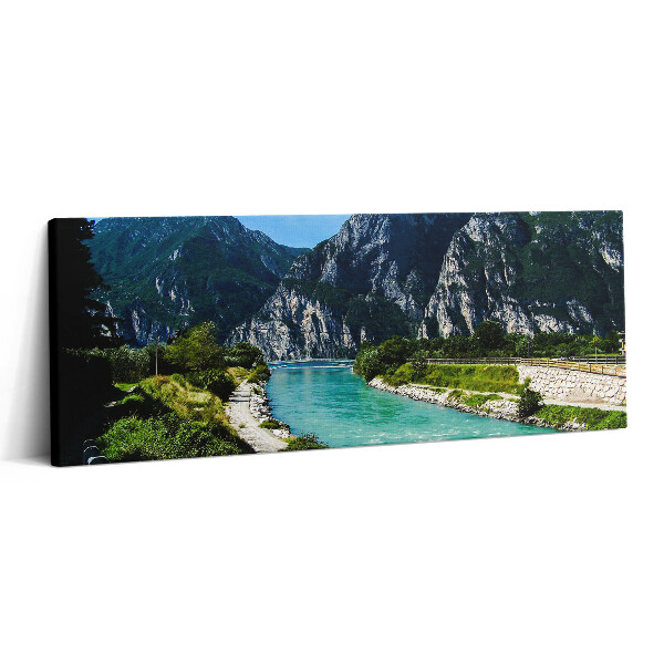 Canvas kép 125x50 Víztározó a Garda-tónál