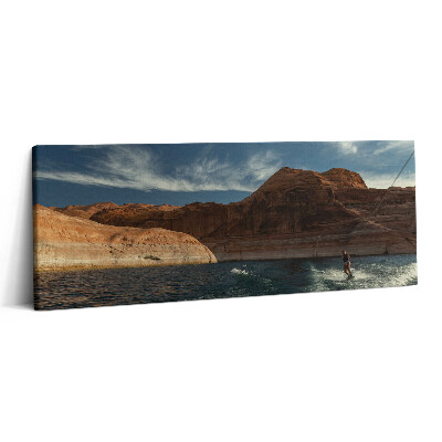 Canvas kép 125x50 Vízisíelő személy