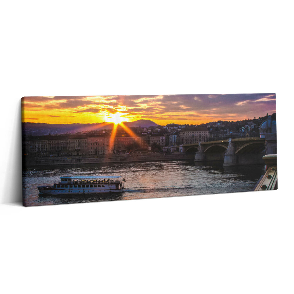 Canvas kép 125x50 Hajó Budapestről