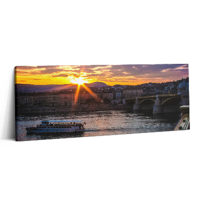 Canvas kép 125x50 Hajó Budapestről