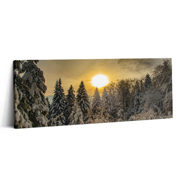 Canvas kép 125x50 Téli táj a Beszkidek hegységben