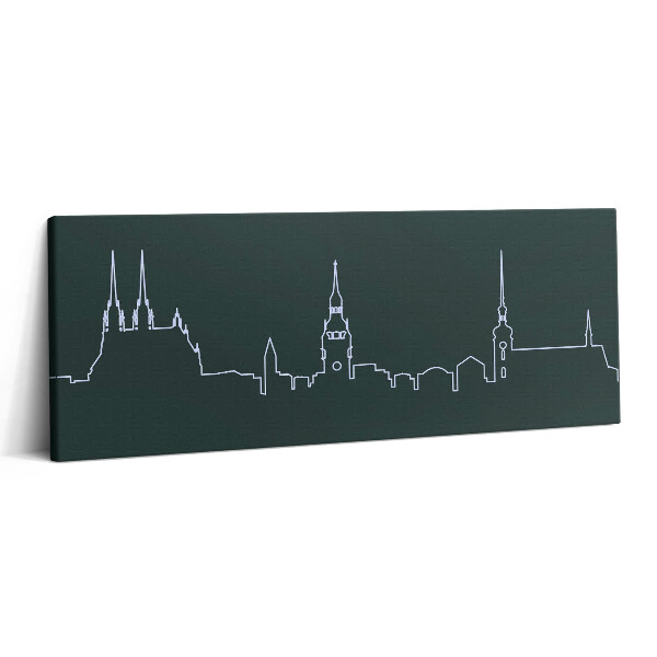 Canvas kép 125x50 Brno városának vonalas rajza