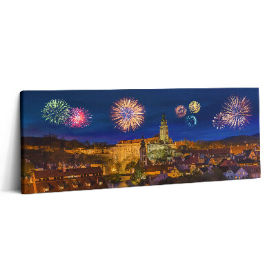 Canvas kép 125x50 Tűzijáték Krumlov Csehország