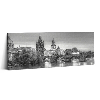 Canvas kép 125x50 A prágai Károly-híd látképe