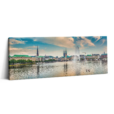 Canvas kép 125x50 Binnenalster Hamburgban