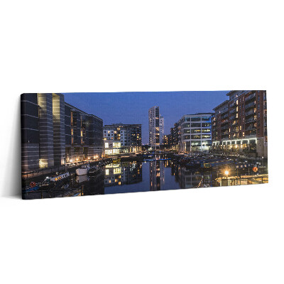 Canvas kép 125x50 Leeds városának éjszakai kivilágítása