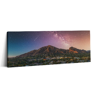Canvas kép 125x50 Hegyek egy galaxissal az égen