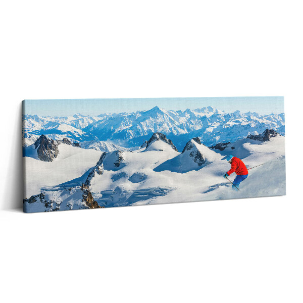 Canvas kép 125x50 Síelés az Alpokban