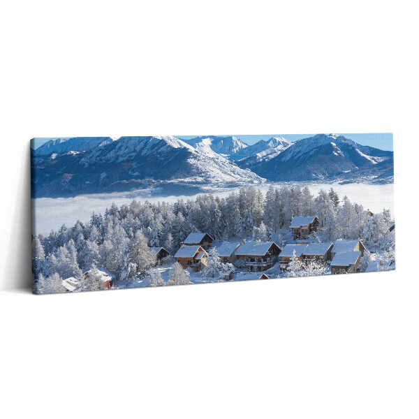 Canvas kép 125x50 Hóesés az Alpokban