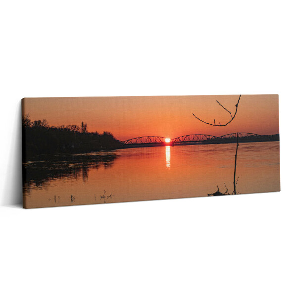 Canvas kép 125x50 Tavas táj naplementében