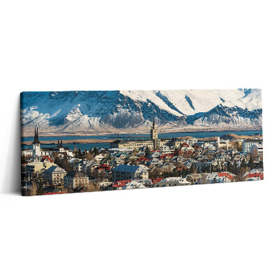 Canvas kép 125x50 Reykjavík látképe Izlandon