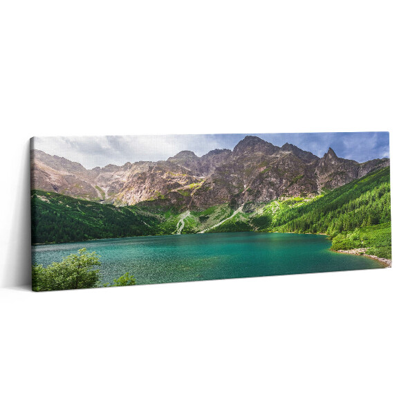 Canvas kép 125x50 Tájkép egy tóról a hegyekben
