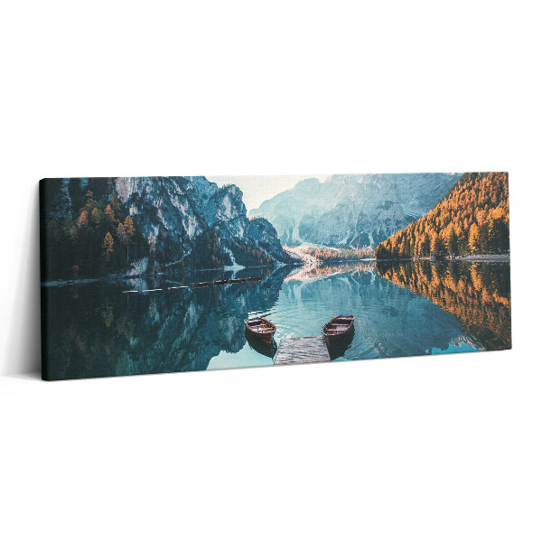 Canvas kép 125x50 Csónakok a tavon