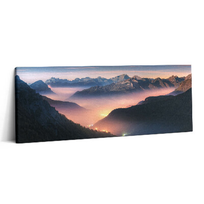 Canvas kép 125x50 Hegycsúcsokból álló tájkép