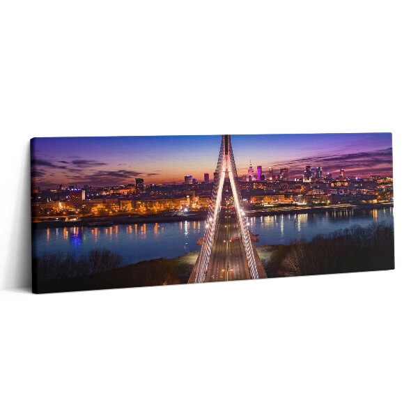 Canvas kép 125x50 Híd és a város este