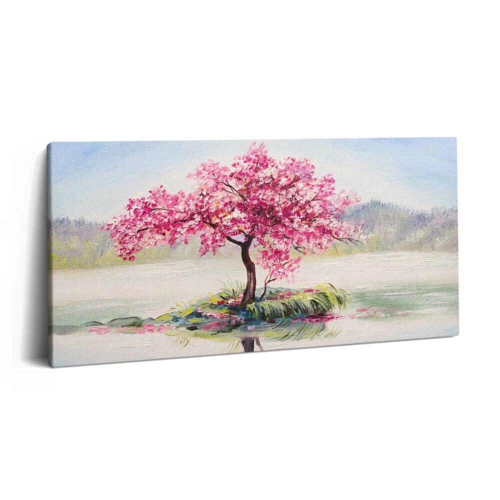 Vászonkép 140x70 Mozaik amely egy virágzó szerelmesfát ábrázol