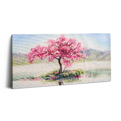 Vászonkép 140x70 Mozaik amely egy virágzó szerelmesfát ábrázol