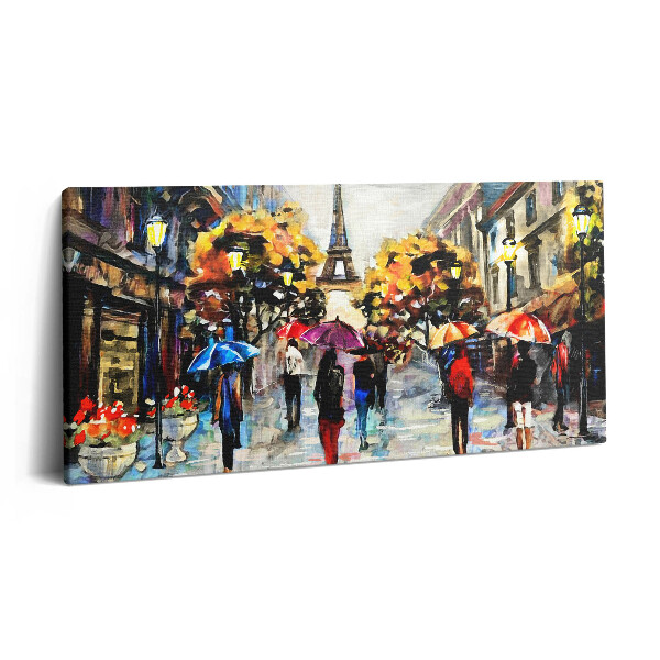 Vászonkép 140x70 Utcák Eiffel Nova - festett őszi