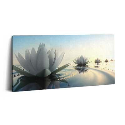 Vászonkép 140x70 Liliomvirágok a vízen