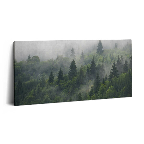 Vászonkép 140x70 Erdei táj ködben