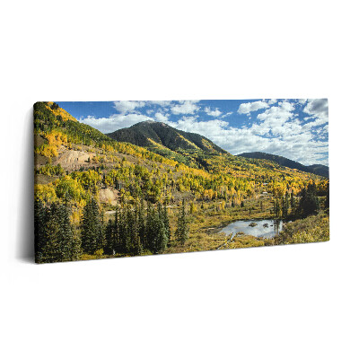 Vászonkép 140x70 Tájkép hegyi növényzettel