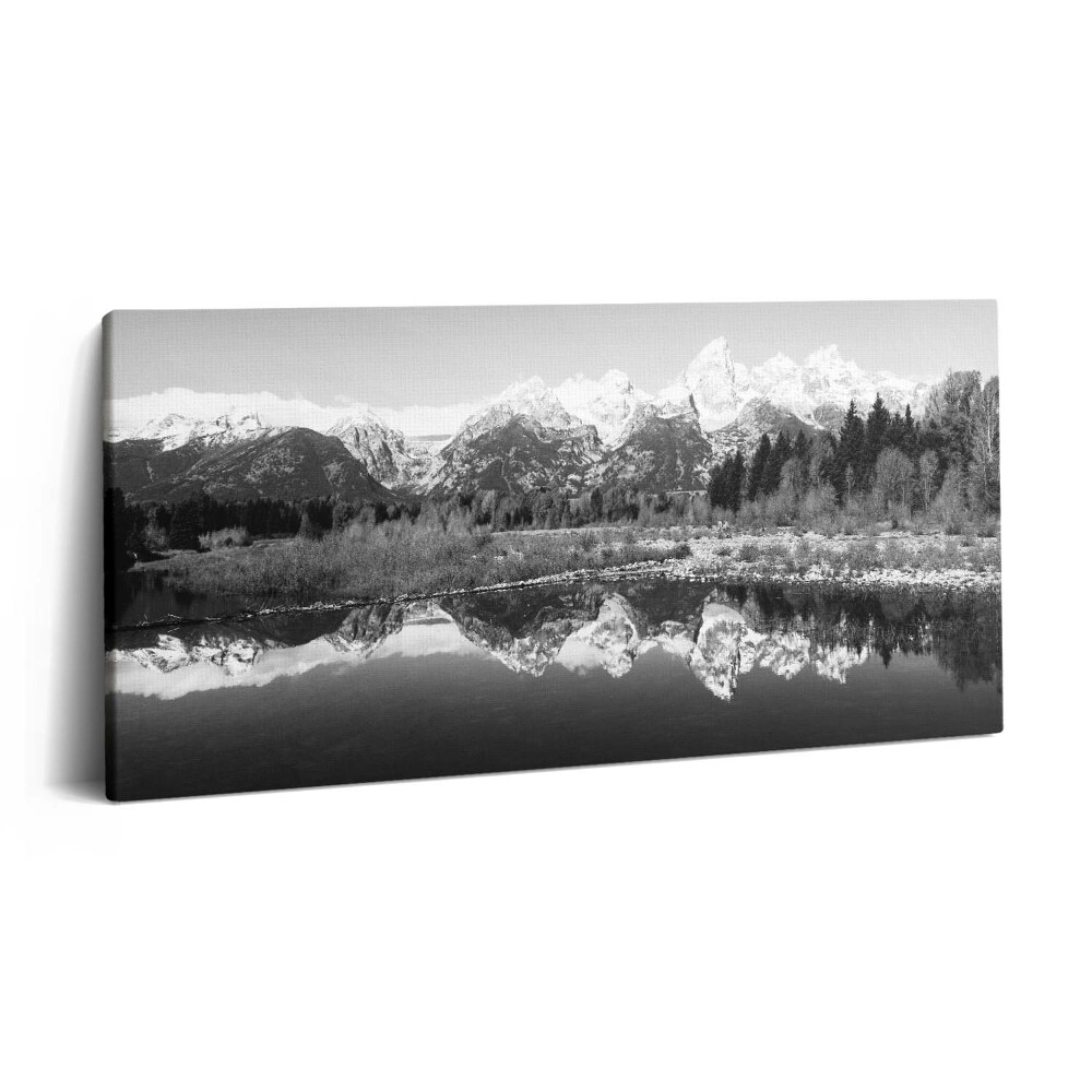 Vászonkép 140x70 Fekete-fehér hegyi táj