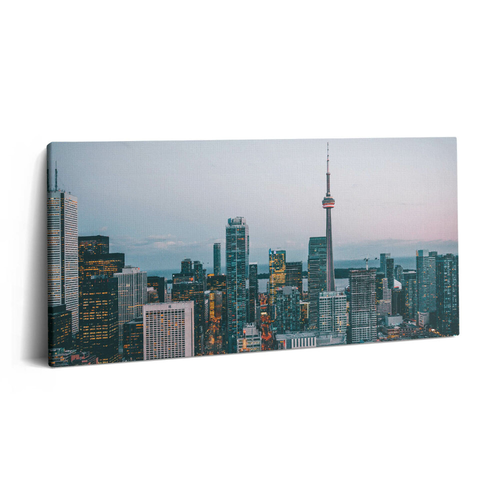 Vászonkép 140x70 Városi panoráma este