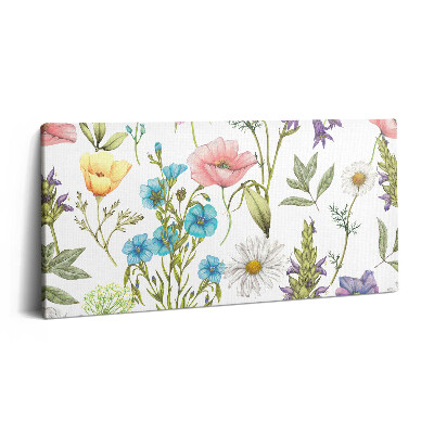 Vászonkép 140x70 Virágillusztráció - virágos rét