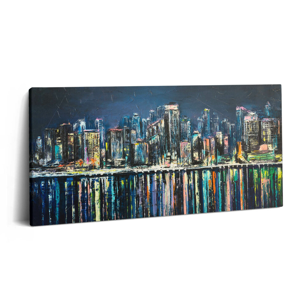 Vászonkép 140x70 Virágok földje - fantázia egy tengerparti városról