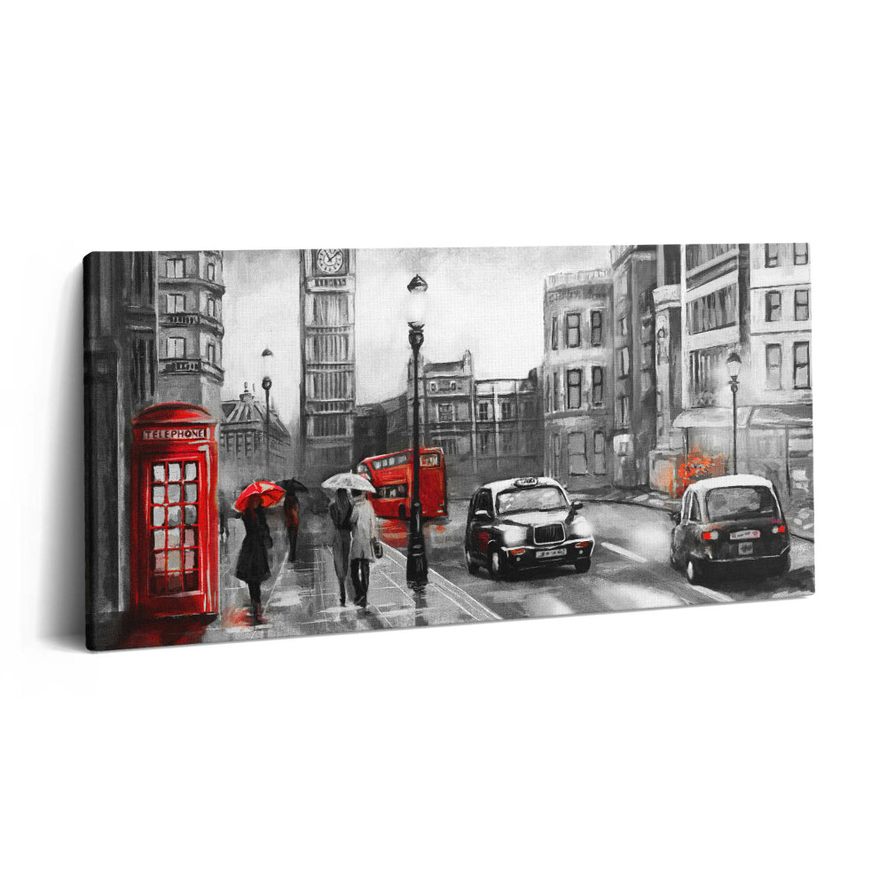 Vászonkép 140x70 Nézet egy londoni utcára és a Big Benre