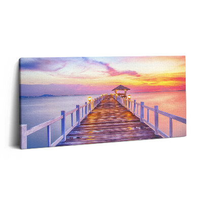 Vászonkép 140x70 Erdős híd a kikötőben