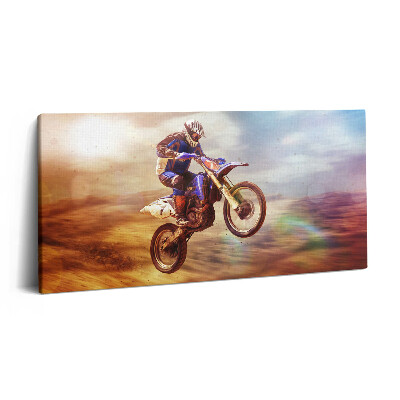 Vászonkép 140x70 Kerékpáros a sivatagban