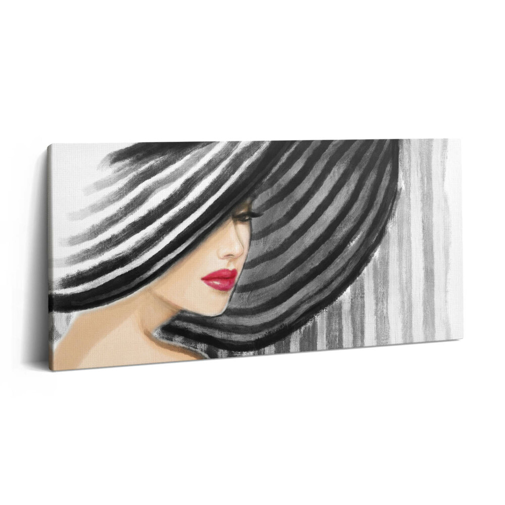 Vászonkép 140x70 Nő kalapban