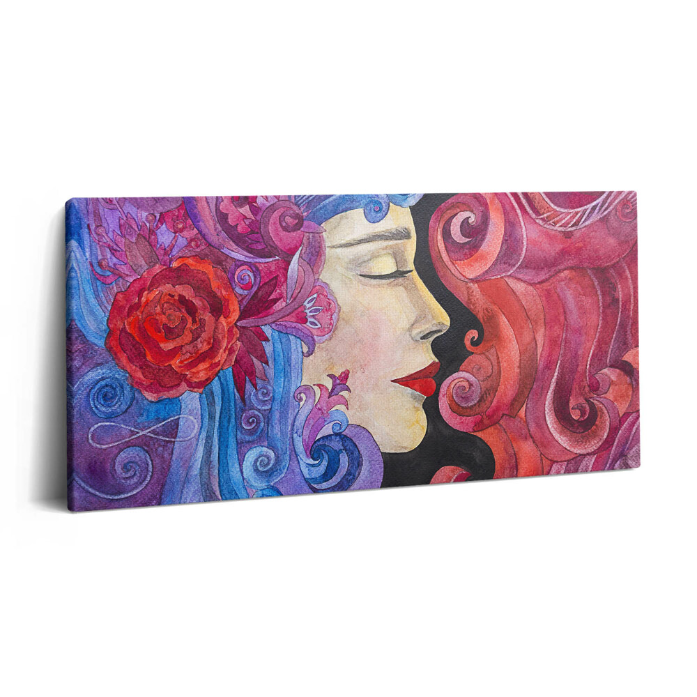 Vászonkép 140x70 Művészet - festett nő