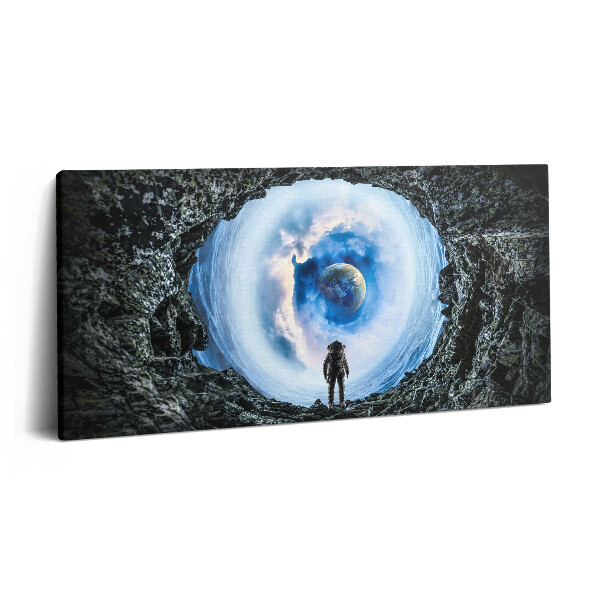 Vászonkép 140x70 Űrlyuk és űrhajós