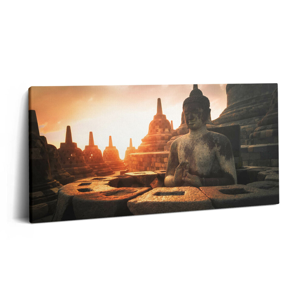 Vászonkép 140x70 Egy meditáló Buddha-szobor látványa