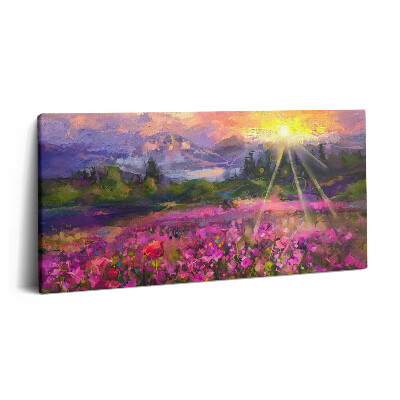 Vászonkép 140x70 Mező naplementében
