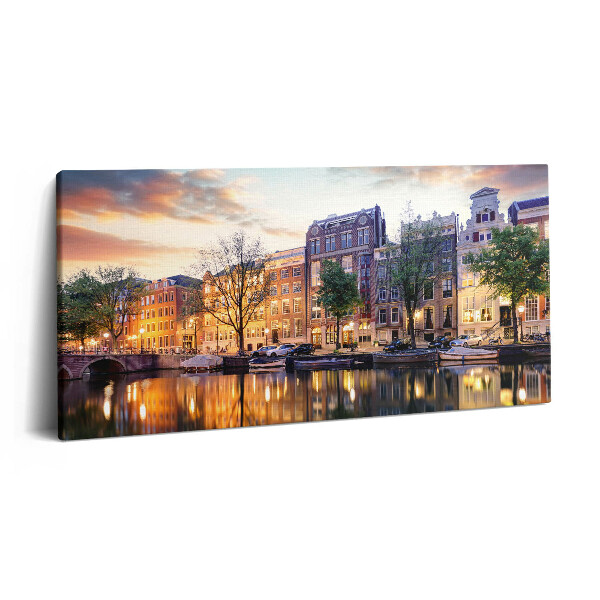 Vászonkép 140x70 Házak Amszterdam Hollandia