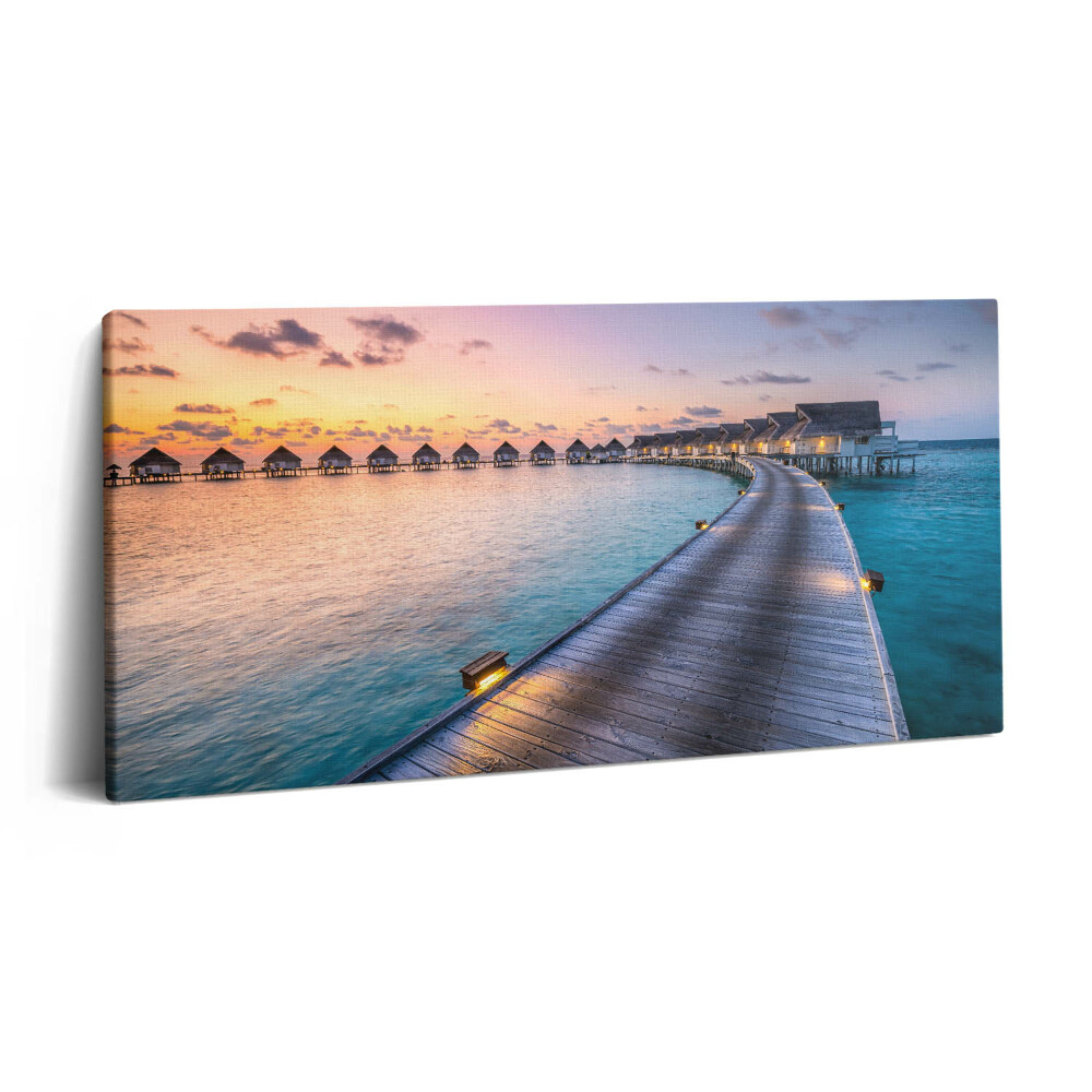 Vászonkép 140x70 Maldív-szigeteki naplemente