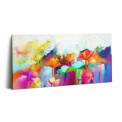 Vászonkép 140x70 Absztrakt festmény virágokról