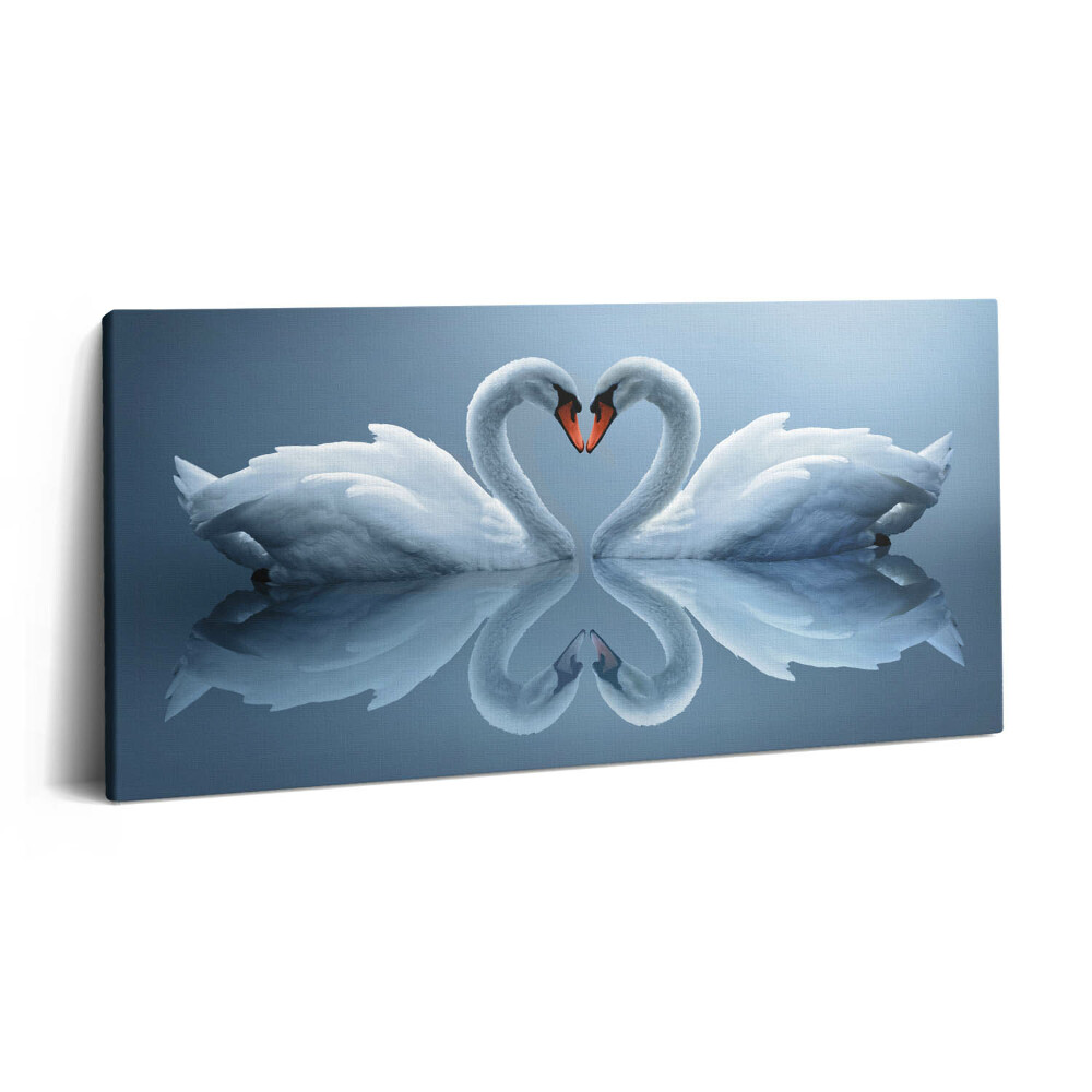 Vászonkép 140x70 Hattyúk a szerelem jeleként