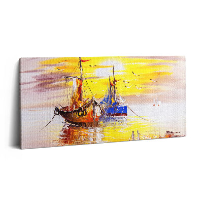 Vászonkép 140x70 Festett hajók