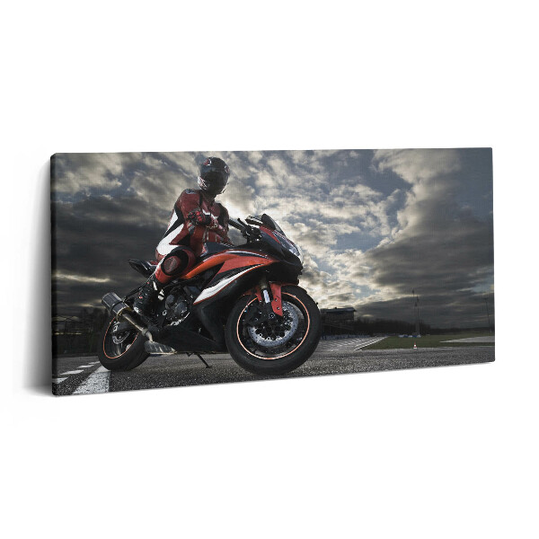 Vászonkép 140x70 Motoros férfi