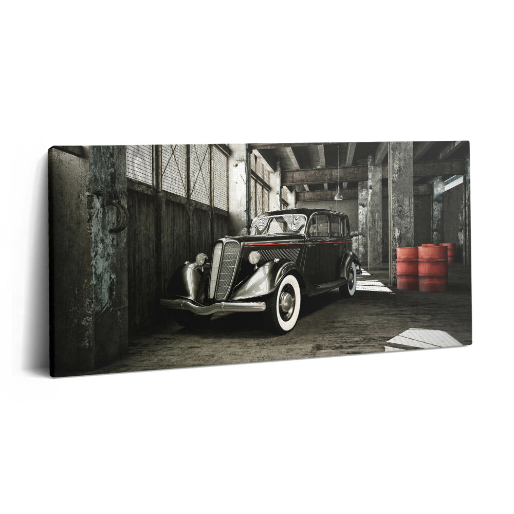 Vászonkép 140x70 Klasszikus autó egy régi gyárban