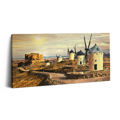 Vászonkép 140x70 Cosuegra szélmalmok